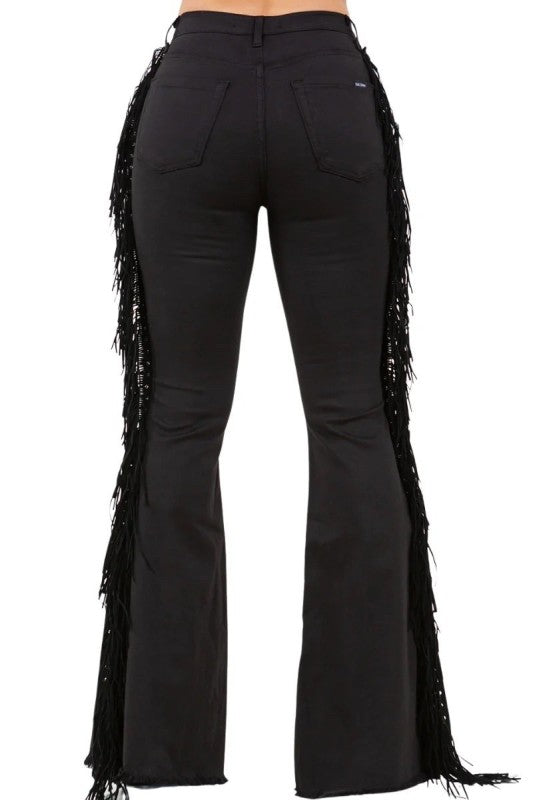 GJG Denim Texas Sun Bell Bottom Jean in Black Denim - Inseam 30 or 34