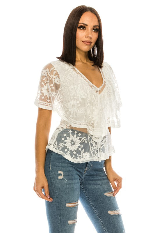 Lacey White Top