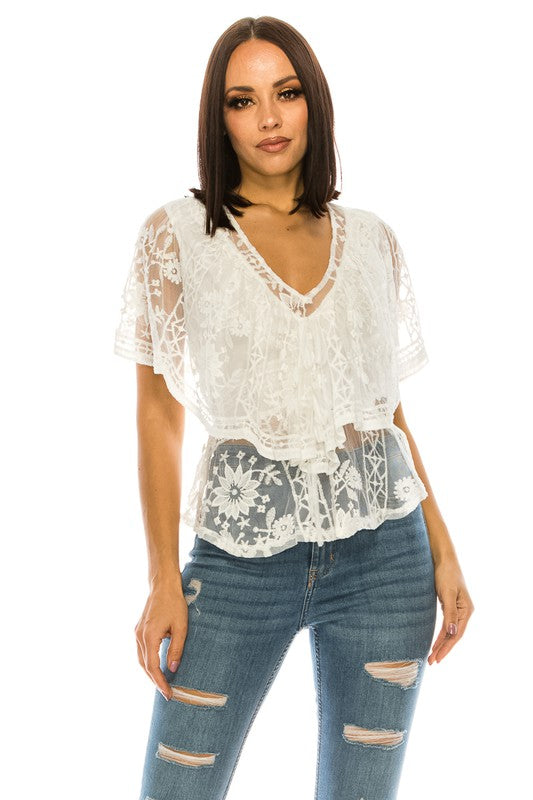 Lacey White Top