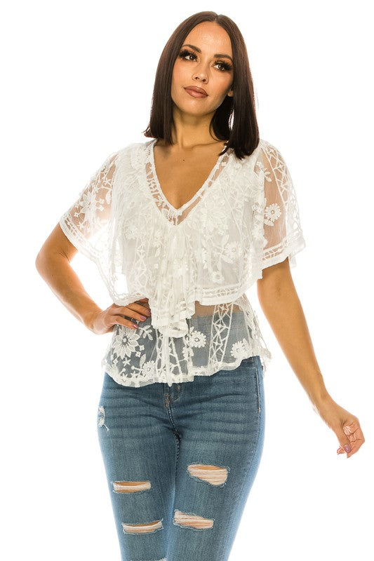 Lacey White Top