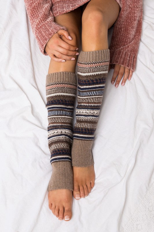 Cozy Short Fair Isle Knit Legwarmers – Soft Winter Cottagecore Layering Accessory