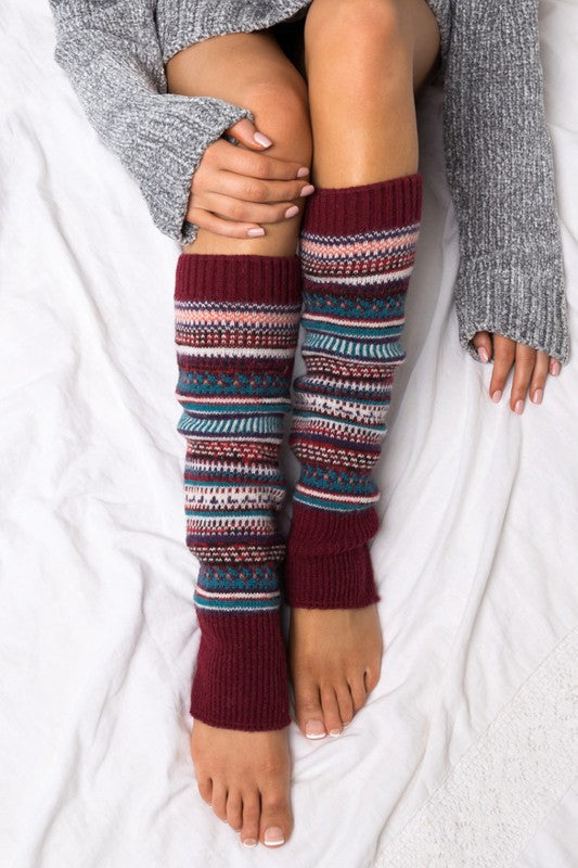 Cozy Short Fair Isle Knit Legwarmers – Soft Winter Cottagecore Layering Accessory