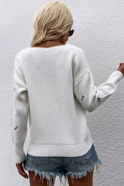 Miss Sparkling | Floral Knit Sweater