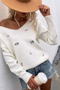 Miss Sparkling | Floral Knit Sweater