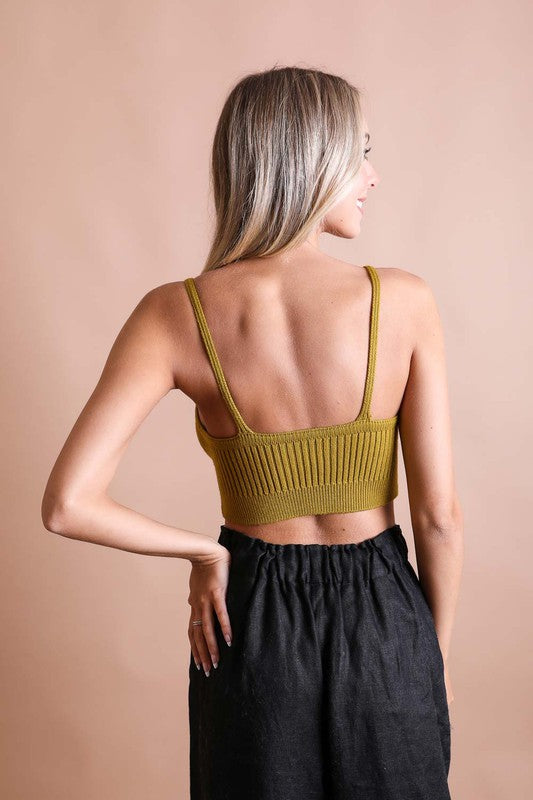 Leto Accessories Contour Rib Knit Brami Lounge Top