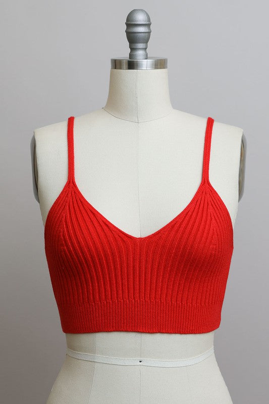 Leto Accessories Contour Rib Knit Brami Lounge Top