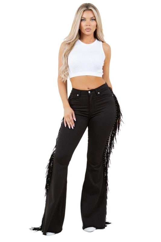 GJG Denim Texas Sun Bell Bottom Jean in Black Denim - Inseam 30 or 34