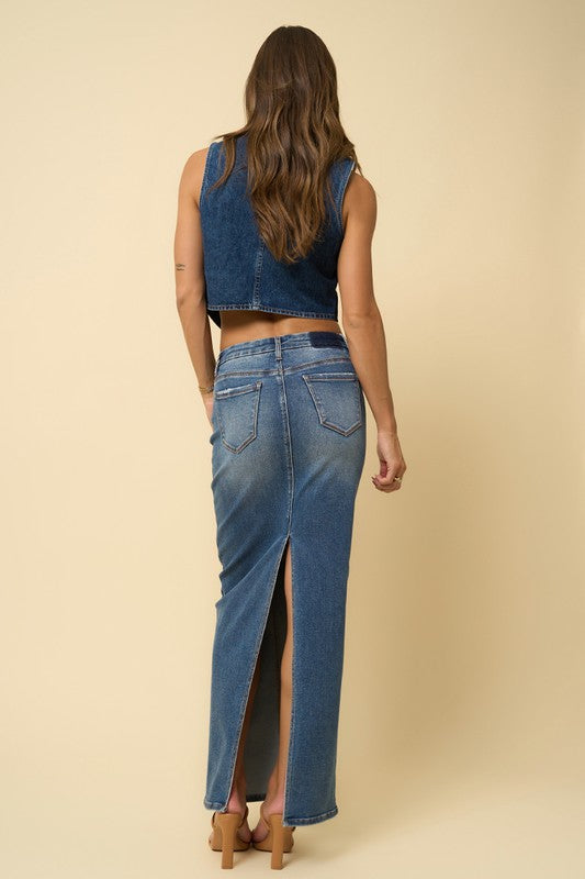 Denim Lab USA Super Long Maxi Skirt
