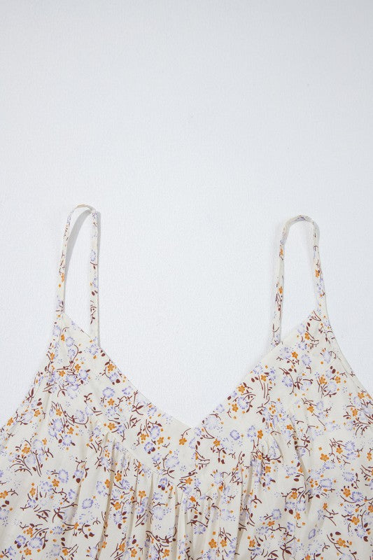 Cottagecore - Floral Boho Spaghetti Strap Tank Top