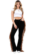 GJG Denim | Judy Boot Cut Fringe Jean in Black Denim - 34 Inseam