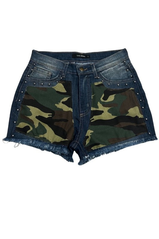 GJG Denim Re-worked Camo Short