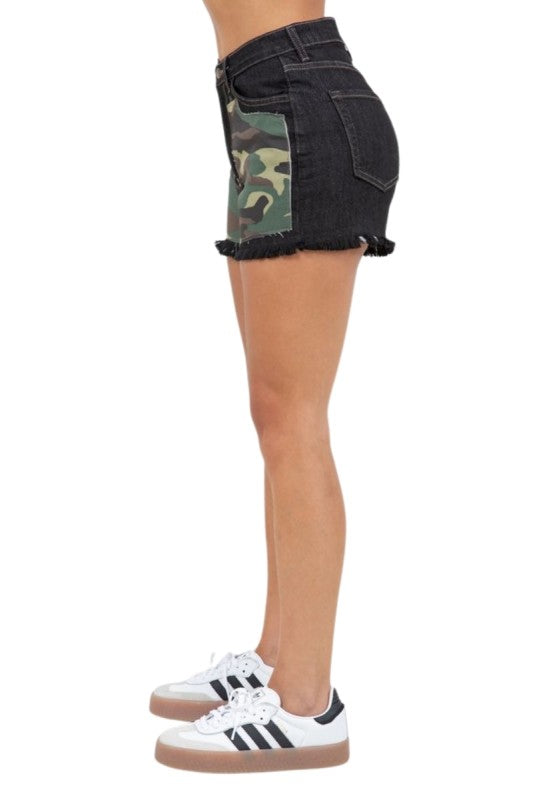 GJG Denim Re-worked Camo Short