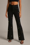 GJG Denim | Bootcut Jeans with Gold Gem Studs - Inseam 32