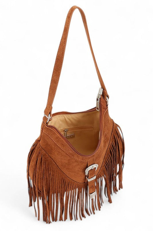 The Dakota Buckle Fringe Bag
