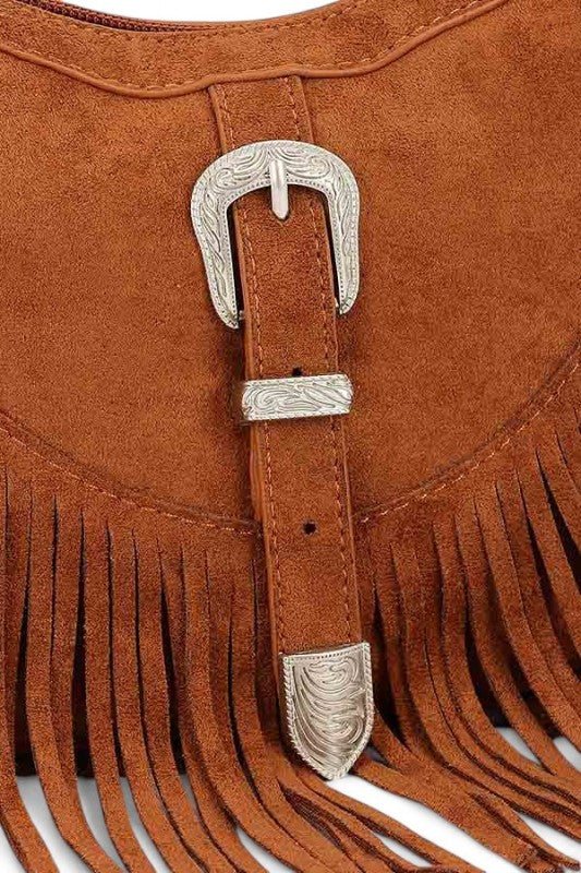 The Dakota Buckle Fringe Bag