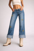 GJG Denim |Low Rise Gem Studded Jean - Inseam 30