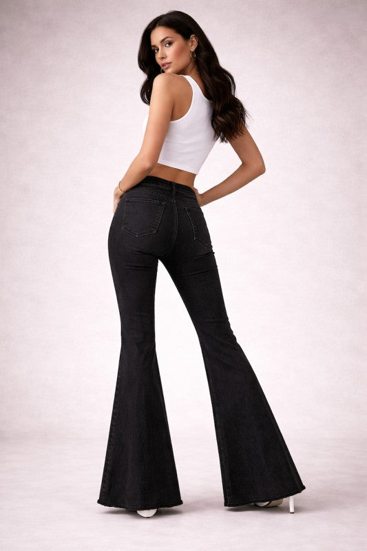 GJG Denim | Wild West Crocodile Studded Bell Bottom Jean