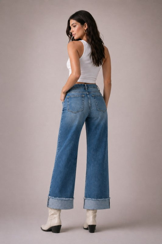 GJG Denim |Low Rise Gem Studded Jean