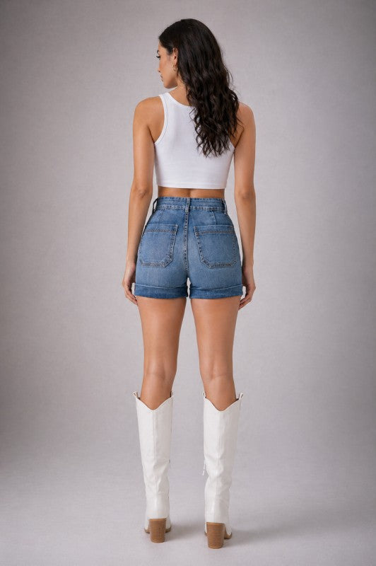 GJG Denim |The Westline Cuff Short Light Wash