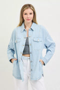 RISEN Oversized Stripe Denim Shacket