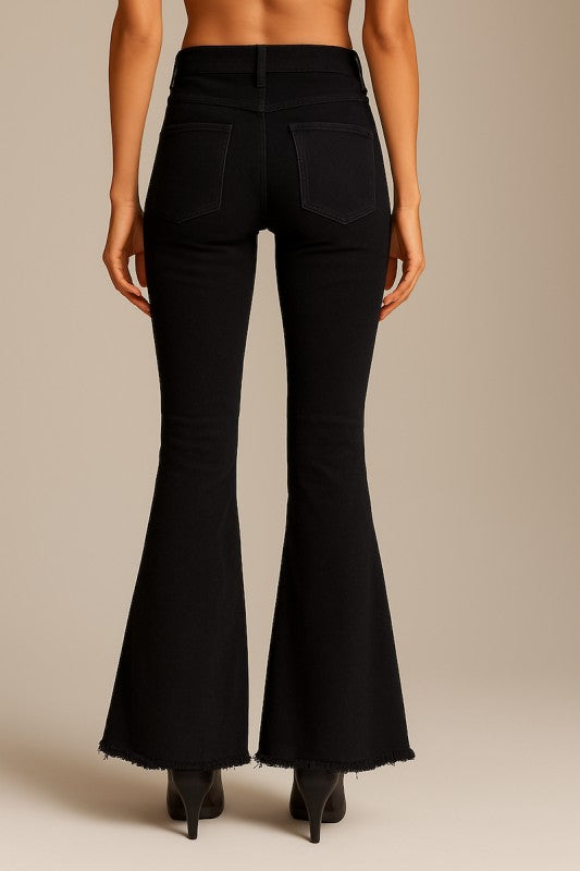 GJG Denim Suede Bell Bottom Jean