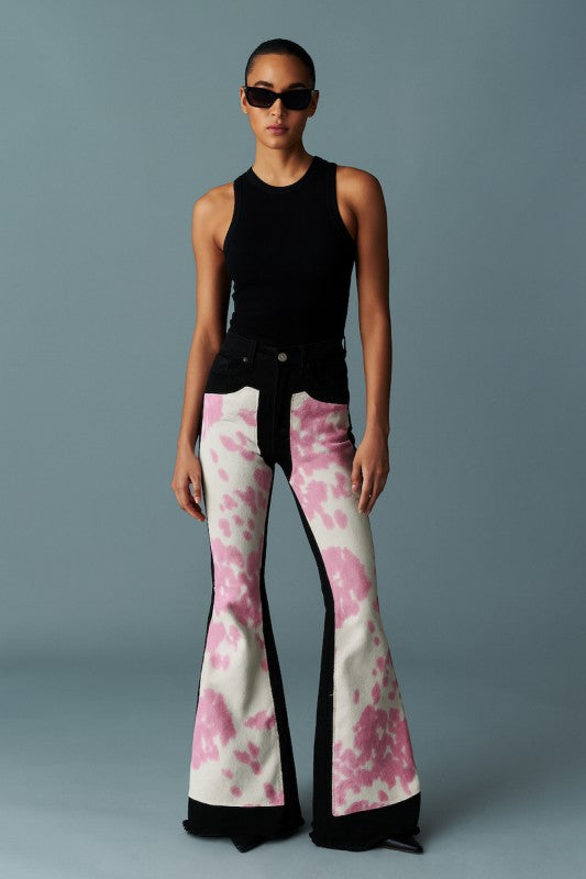 GJG Denim Rodeo Bell Bottom - Black Pink