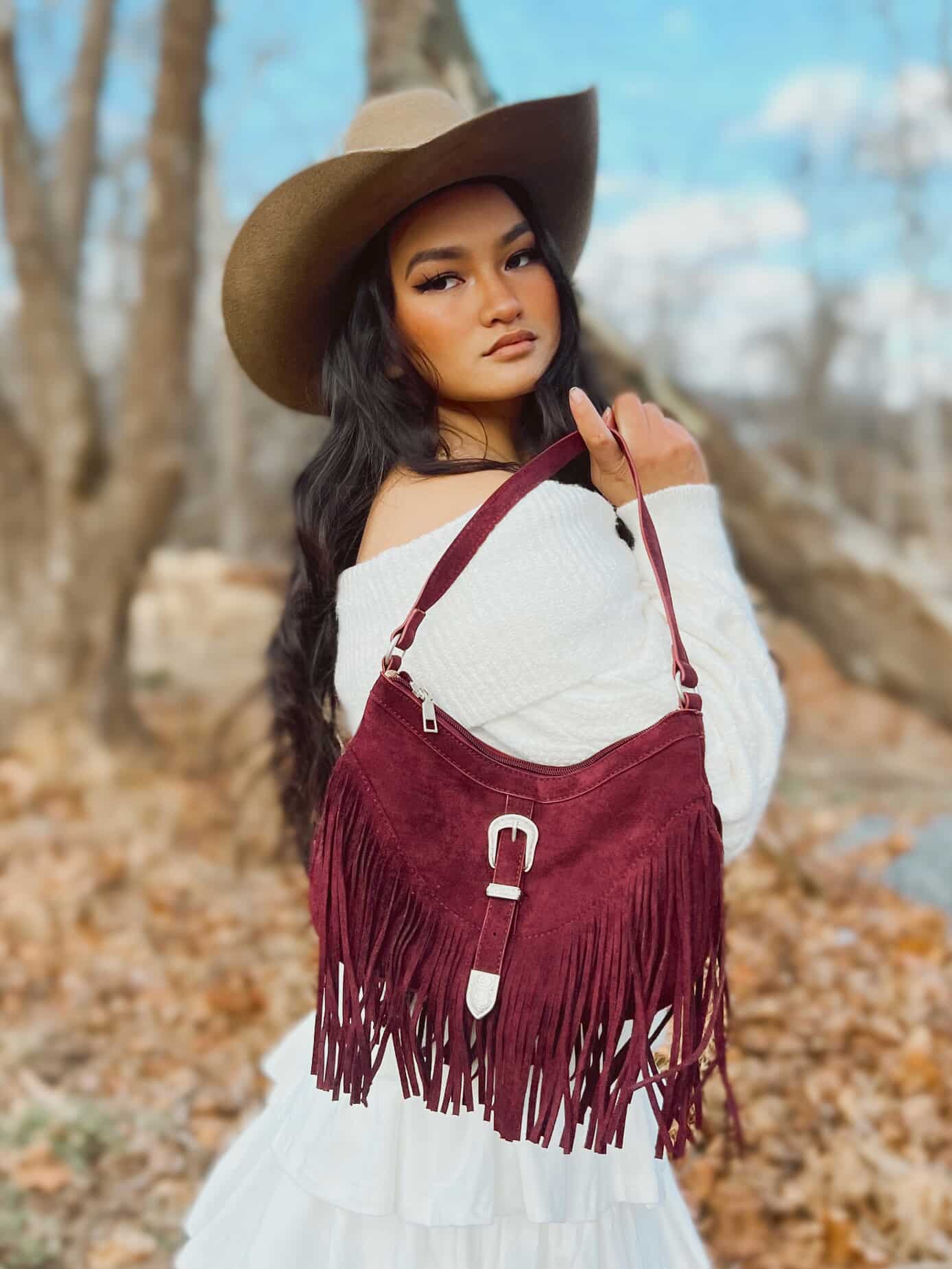 The Dakota Buckle Fringe Bag