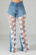 GJG Denim |Lace Bell Bottom Jean