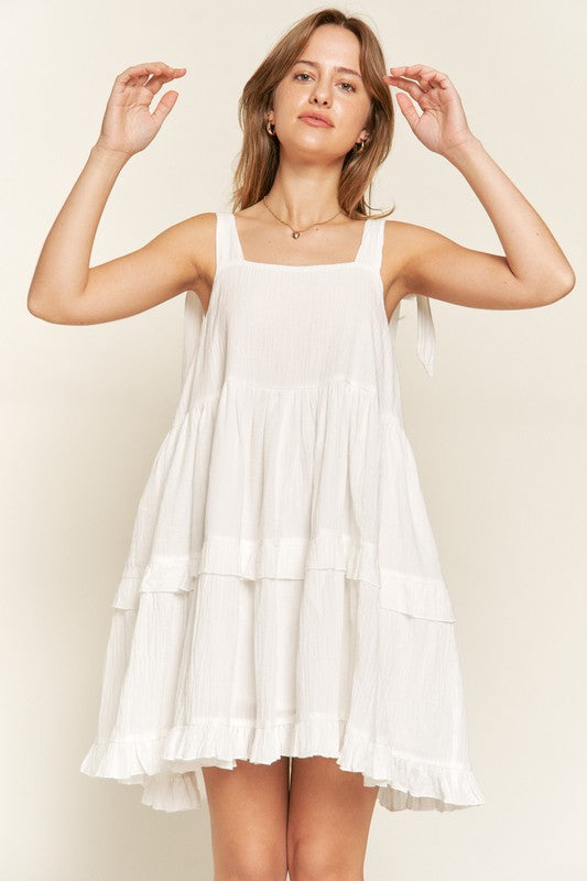 Jade by Jane | Square Neck Ruffle Dress