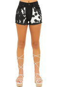 GJG Denim Cowhide Denim Short in Black Denim