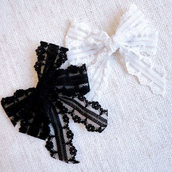 Ellison & Young | Lace & Grace Hair Clip Set (2-Piece Bow Clips)