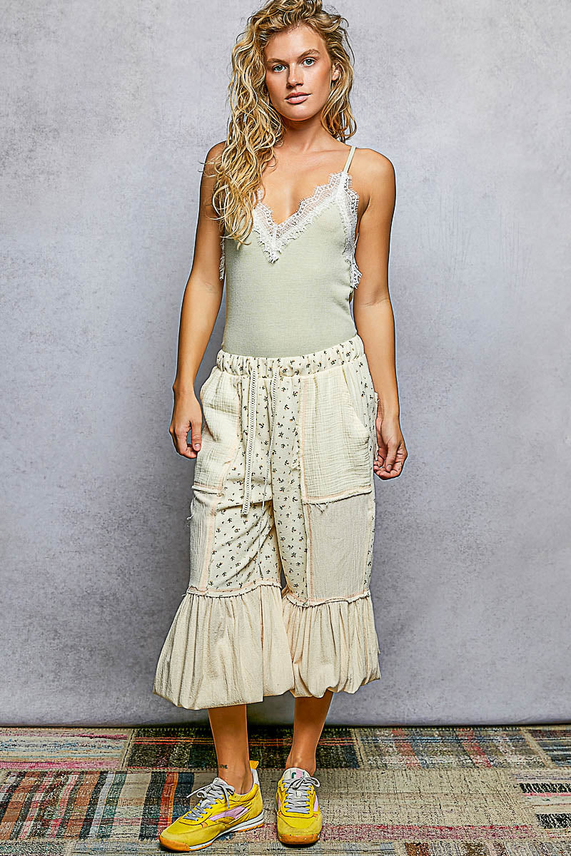 POL Lace Detail V-Neck Ribbed Cami in Lime