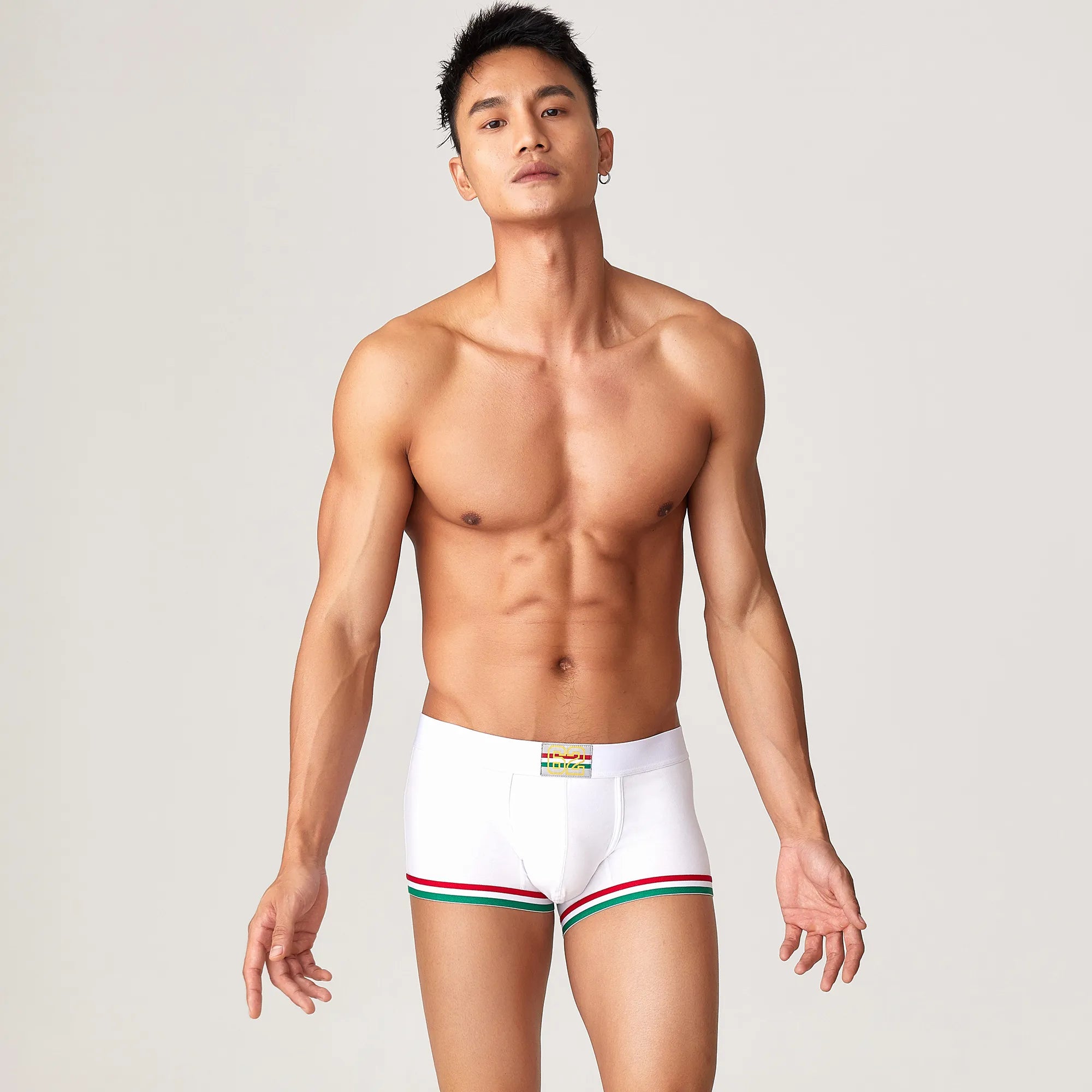 Men’s Cotton Boxer Briefs – Solid Color Streetwear Style