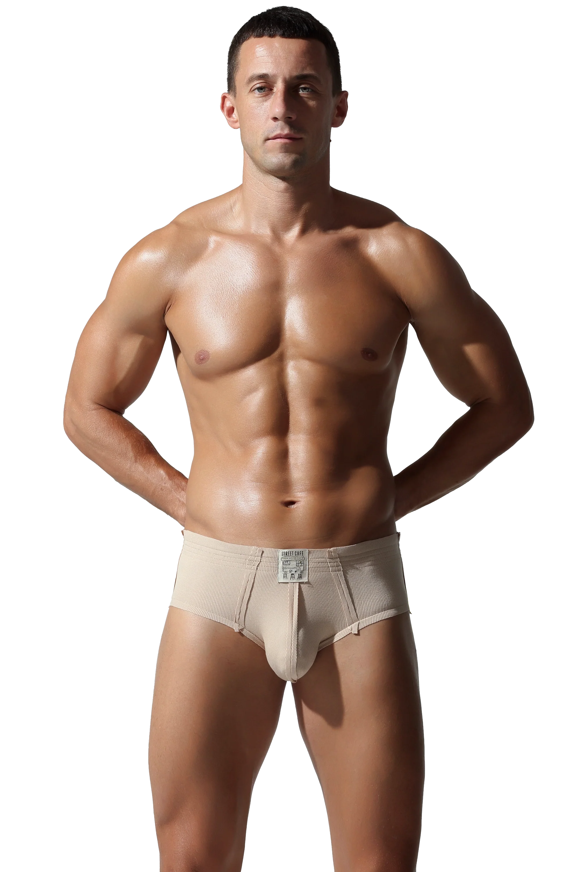 Men’s Solid Color Striped Briefs