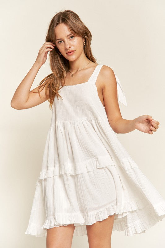 Jade by Jane | Square Neck Ruffle Dress