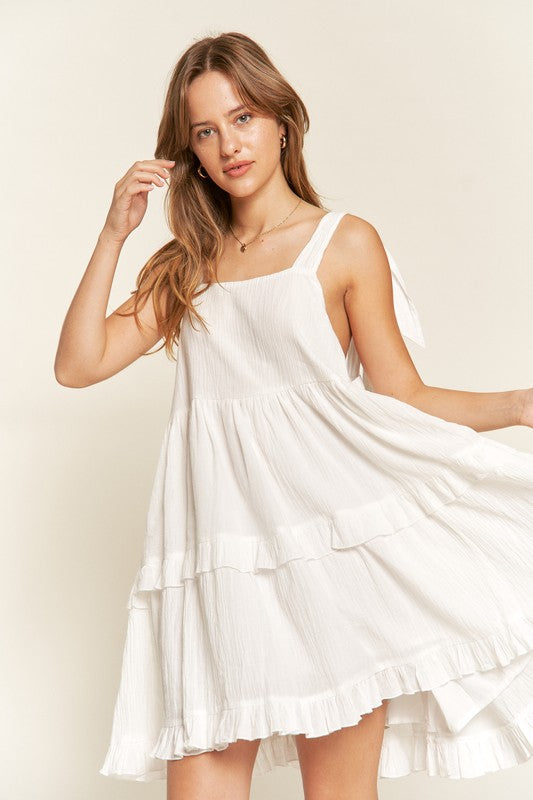 Jade by Jane | Square Neck Ruffle Dress