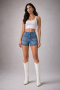 GJG Denim |The Westline Cuff Short Light Wash