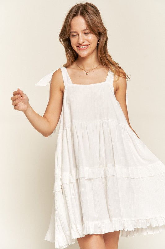 Jade by Jane | Square Neck Ruffle Dress