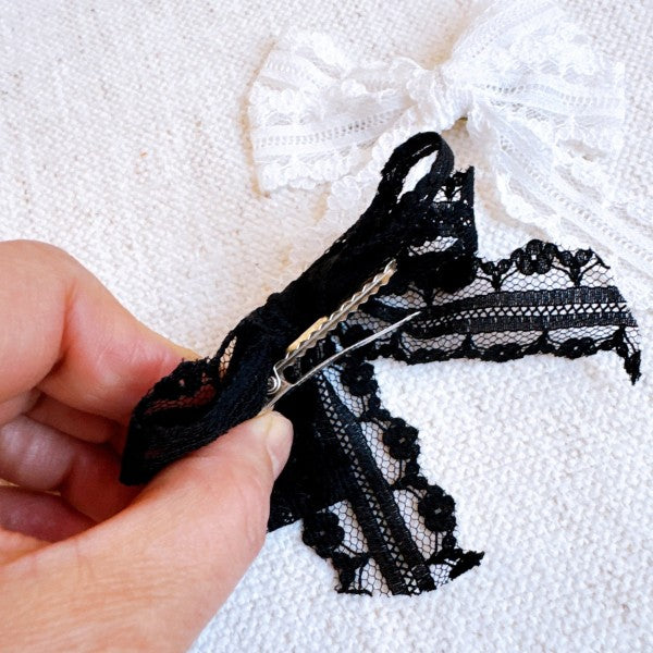 Ellison & Young | Lace & Grace Hair Clip Set (2-Piece Bow Clips)